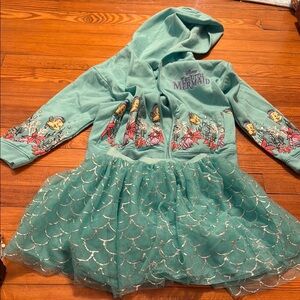 Disney The Little Mermaid Teal Hoodie and tutu skirt